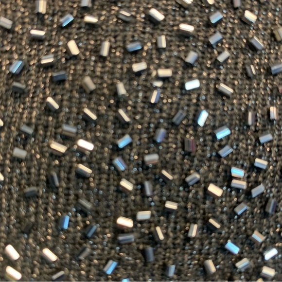 Touch Petites black glitter beaded fitted stretchy sweater Sz PM - Picture 7 of 12